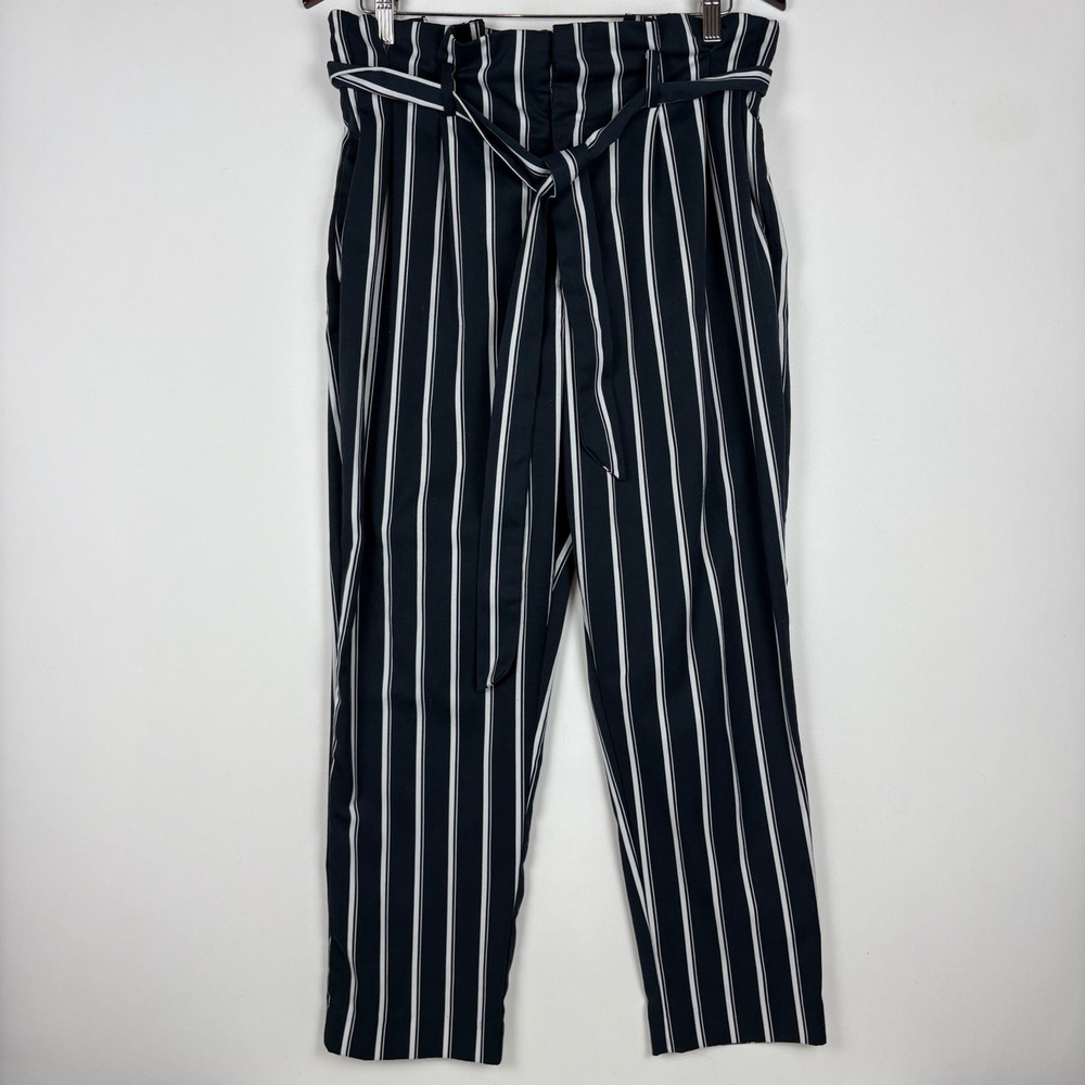 H&M Paperbag Waist Pants Belted Trousers